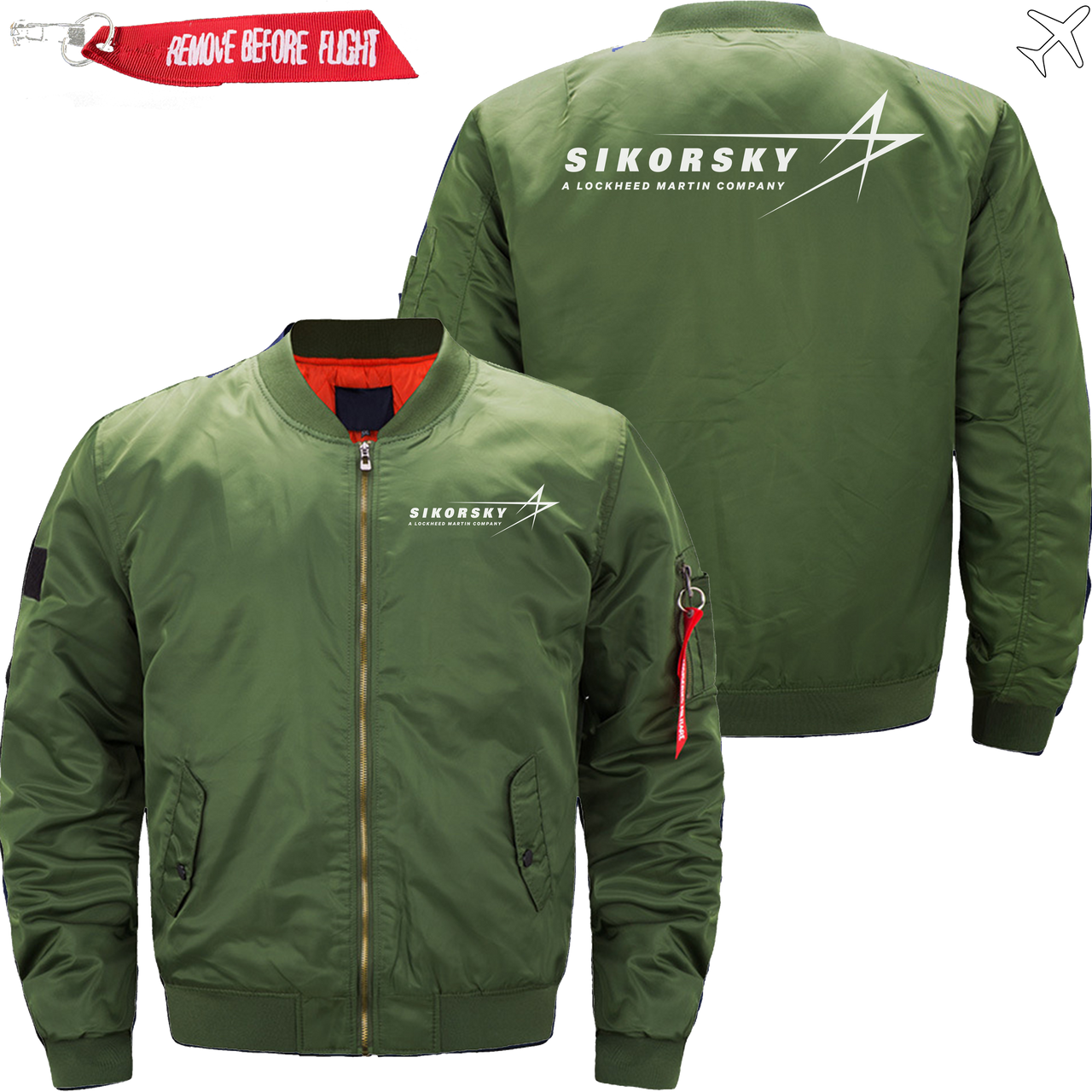 SIKORSKY HELICOPTER LOGO BOMBER FLIGHT AVIATOR JACKET
