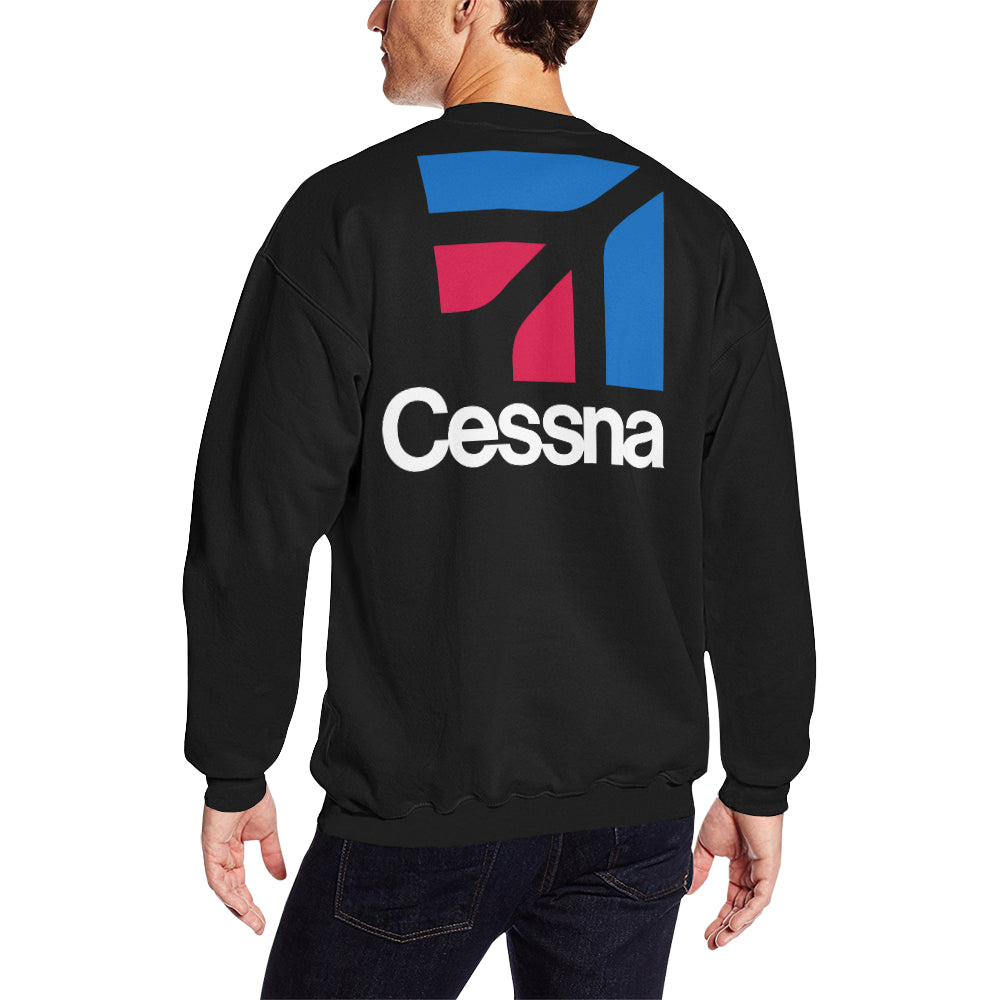 CESSNA Men's Oversized Fleece Crew Sweatshirt e-joyer