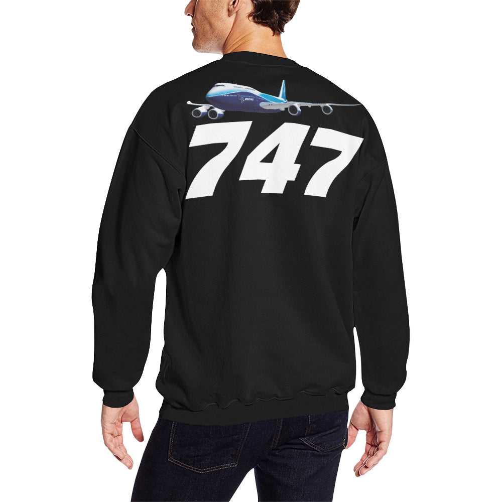 BOEING 747 Men's Oversized Fleece Crew Sweatshirt e-joyer