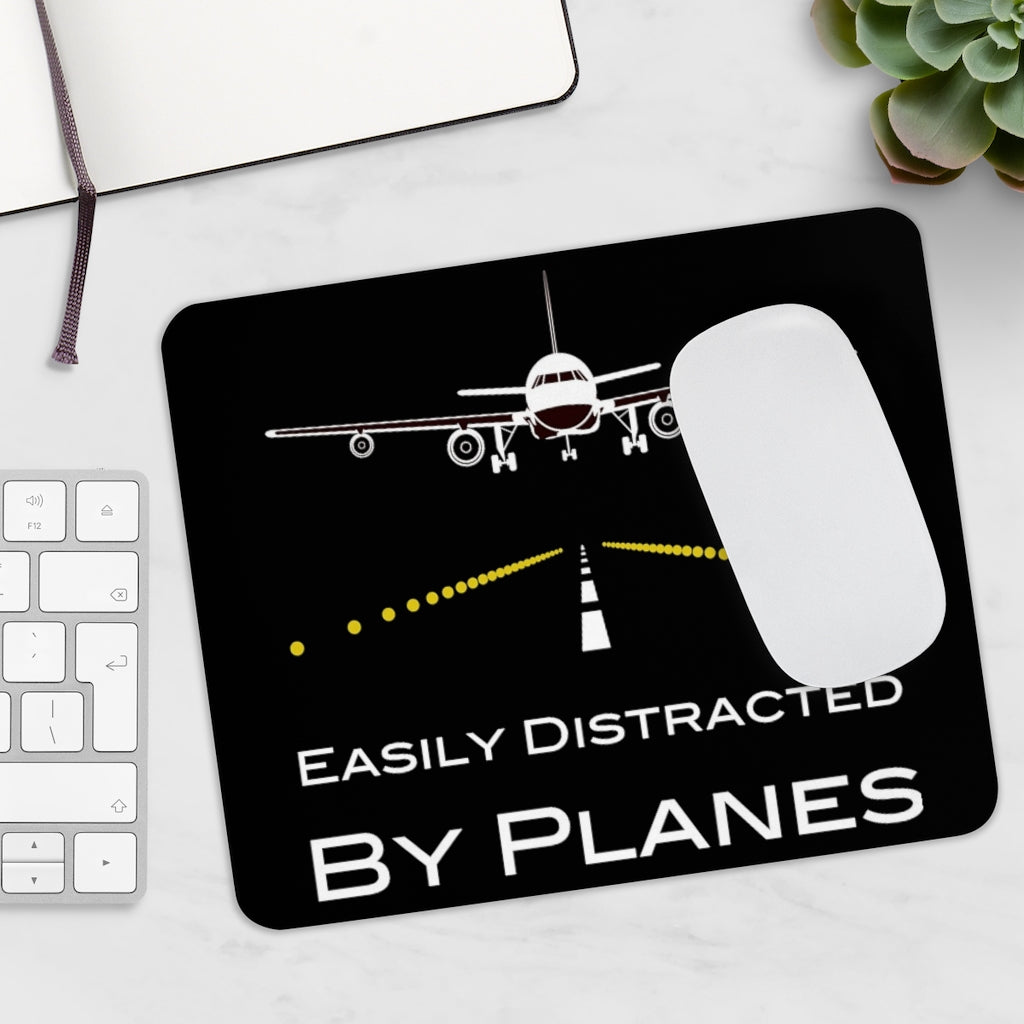 EASLY DISTRACTED BY PLANES -  MOUSE PAD Printify