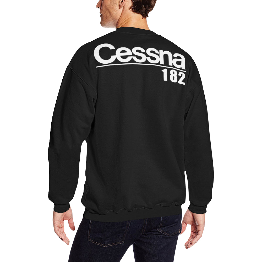 Cessna 182 Men's Oversized Fleece Crew Sweatshirt e-joyer