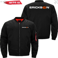 Thumbnail for ERICKSN HELICOPTER LOGO BOMBER FLIGHT AVIATOR JACKET
