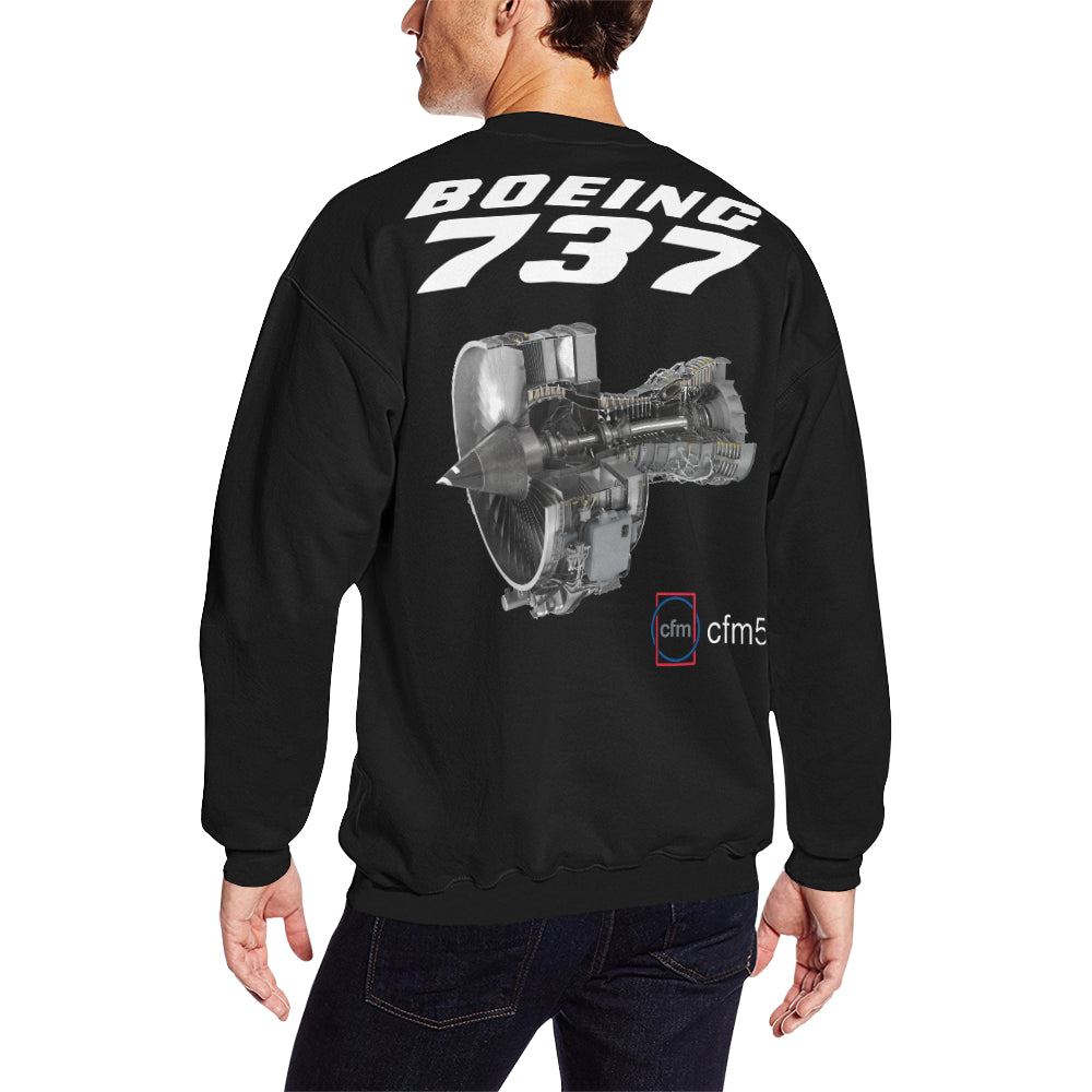 BOEING 737 Men's Oversized Fleece Crew Sweatshirt e-joyer