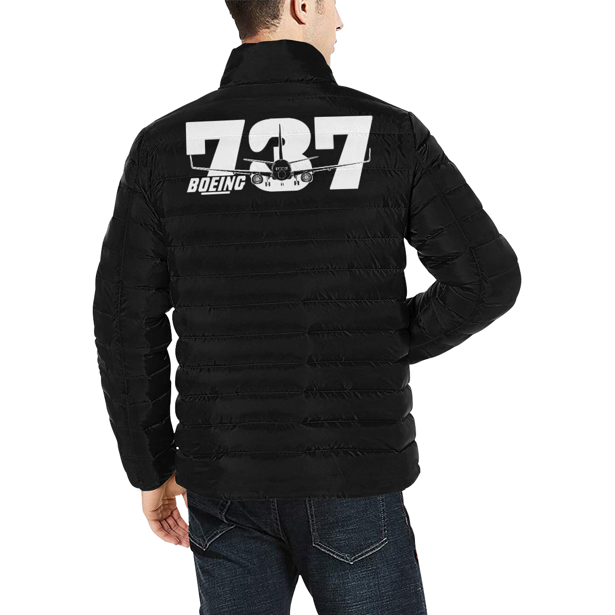BOEING 737 Men's Stand Collar Padded Jacket e-joyer