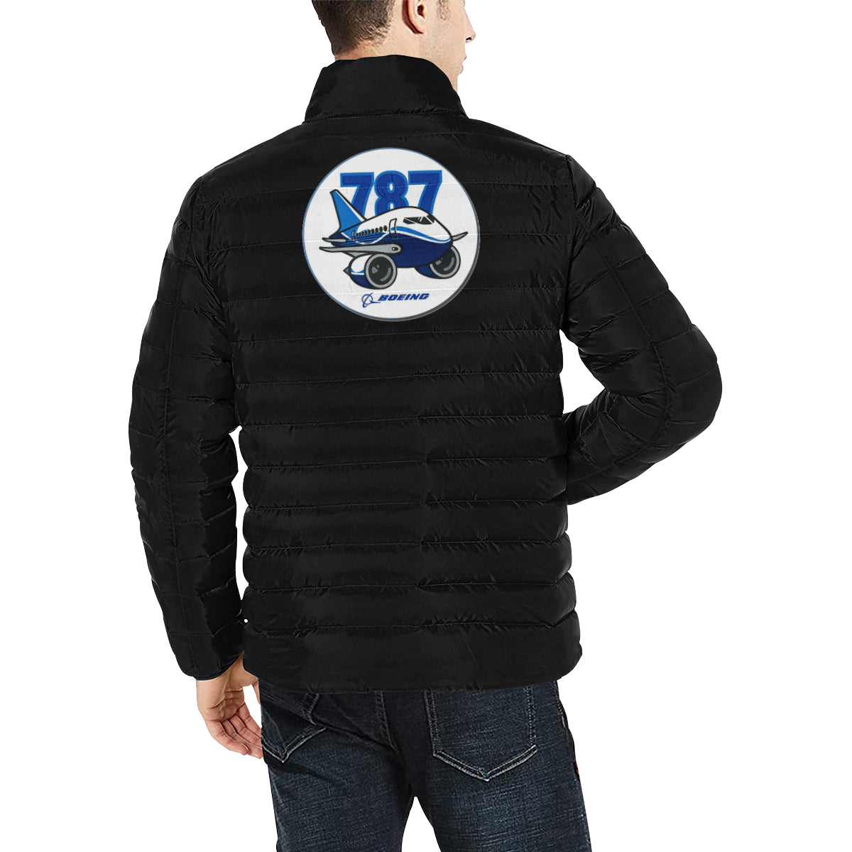 BOEING - 787 Men's Stand Collar Padded Jacket e-joyer
