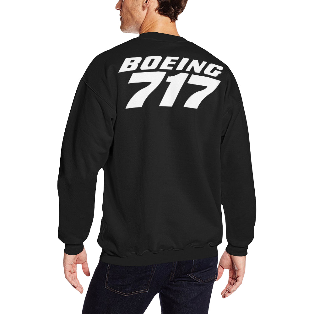 BOEING 717 Men's Oversized Fleece Crew Sweatshirt e-joyer