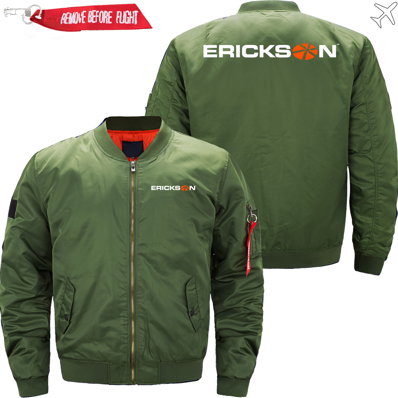 ERICKSN HELICOPTER LOGO BOMBER FLIGHT AVIATOR JACKET