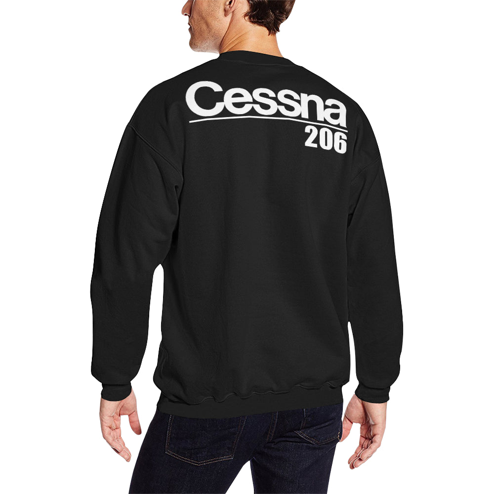 Cessna 206 Men's Oversized Fleece Crew Sweatshirt e-joyer