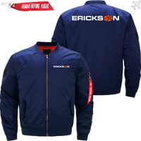 Thumbnail for ERICKSN HELICOPTER LOGO BOMBER FLIGHT AVIATOR JACKET