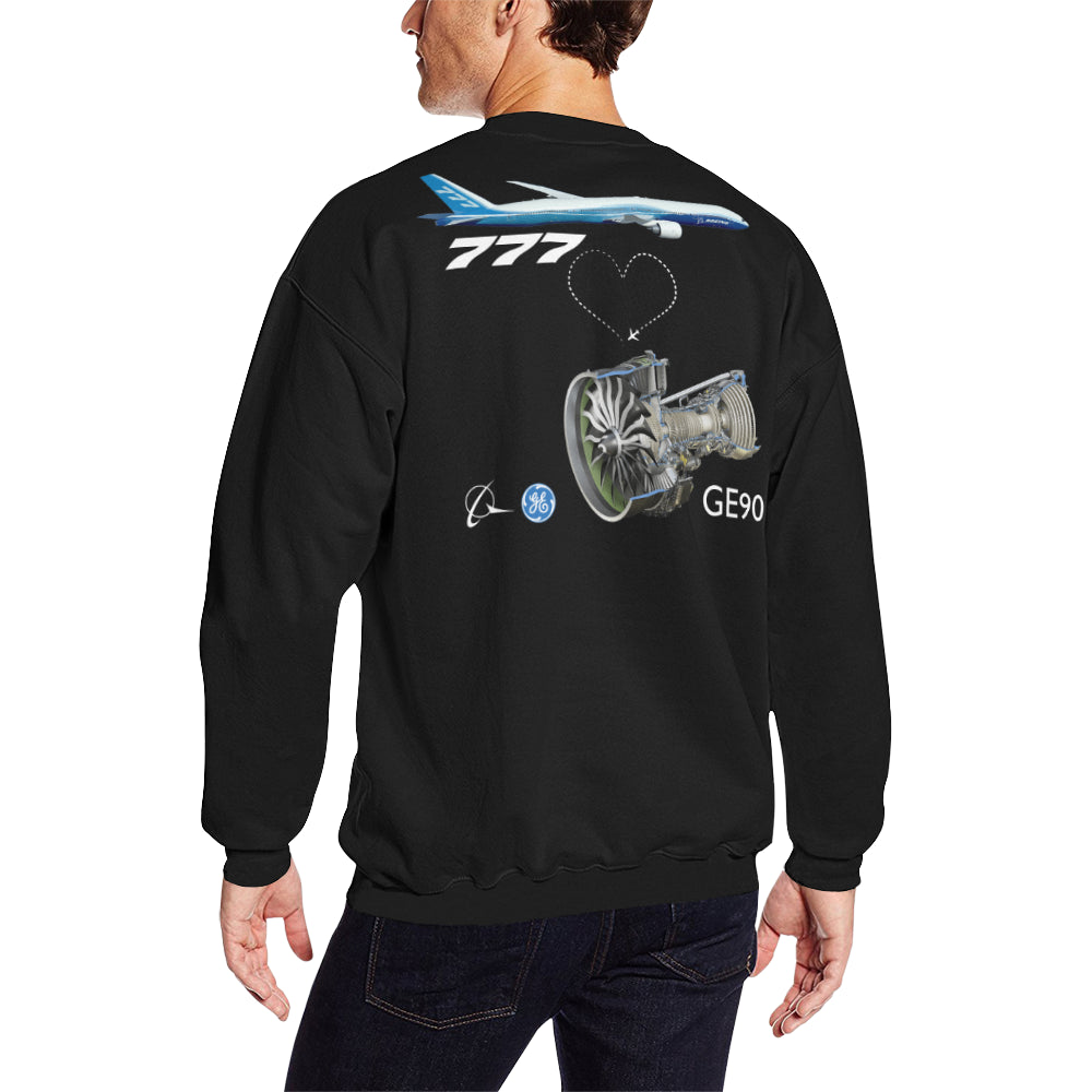 BOEING 777 Men's Oversized Fleece Crew Sweatshirt e-joyer