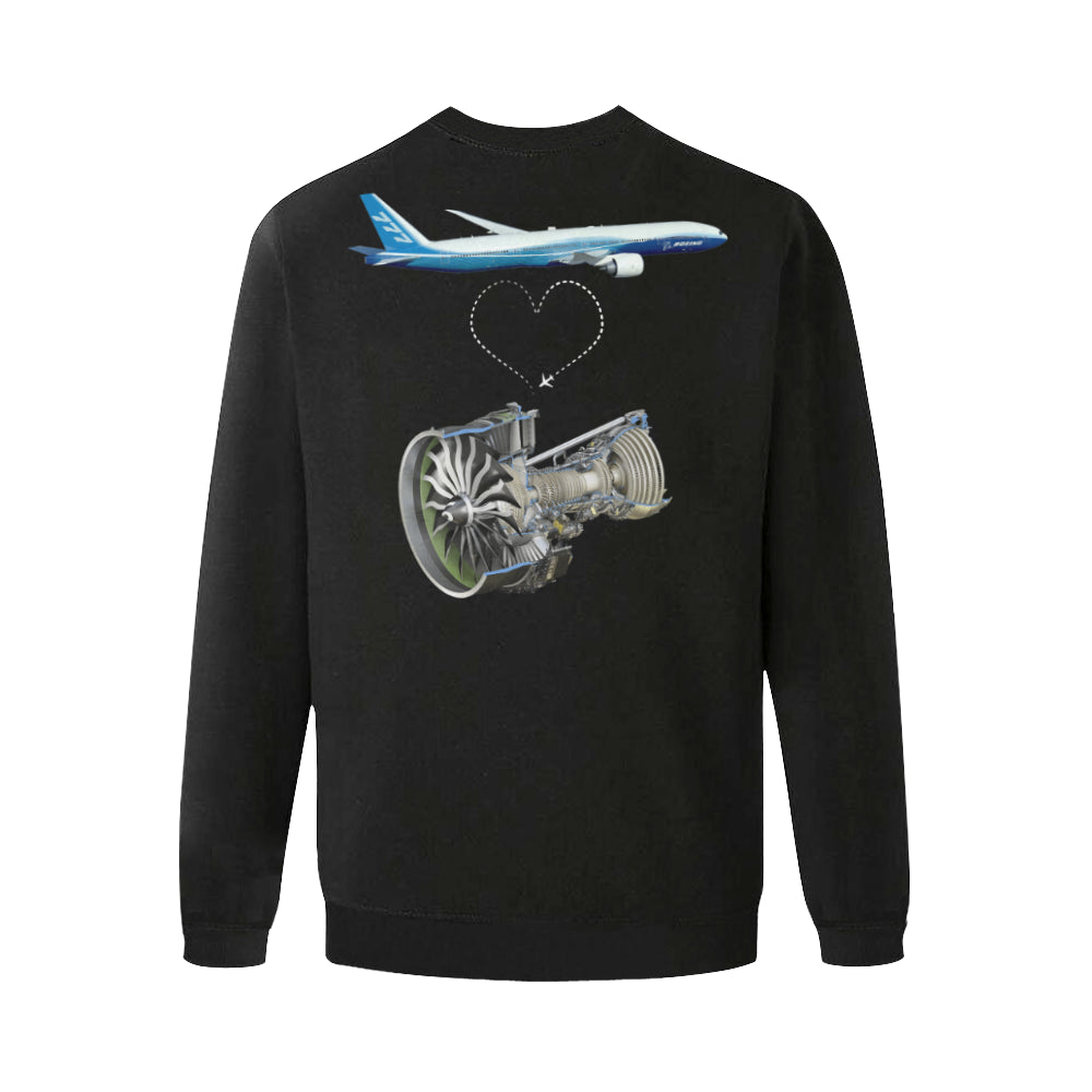 BOEING 777 Men's Oversized Fleece Crew Sweatshirt e-joyer