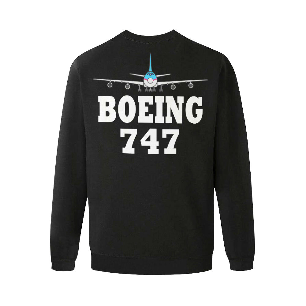 BOEING 747 Men's Oversized Fleece Crew Sweatshirt e-joyer