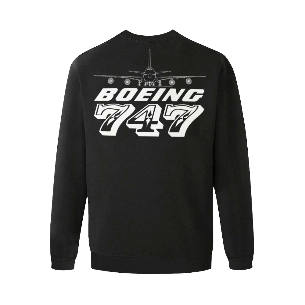 BOEING 747 Men's Oversized Fleece Crew Sweatshirt e-joyer