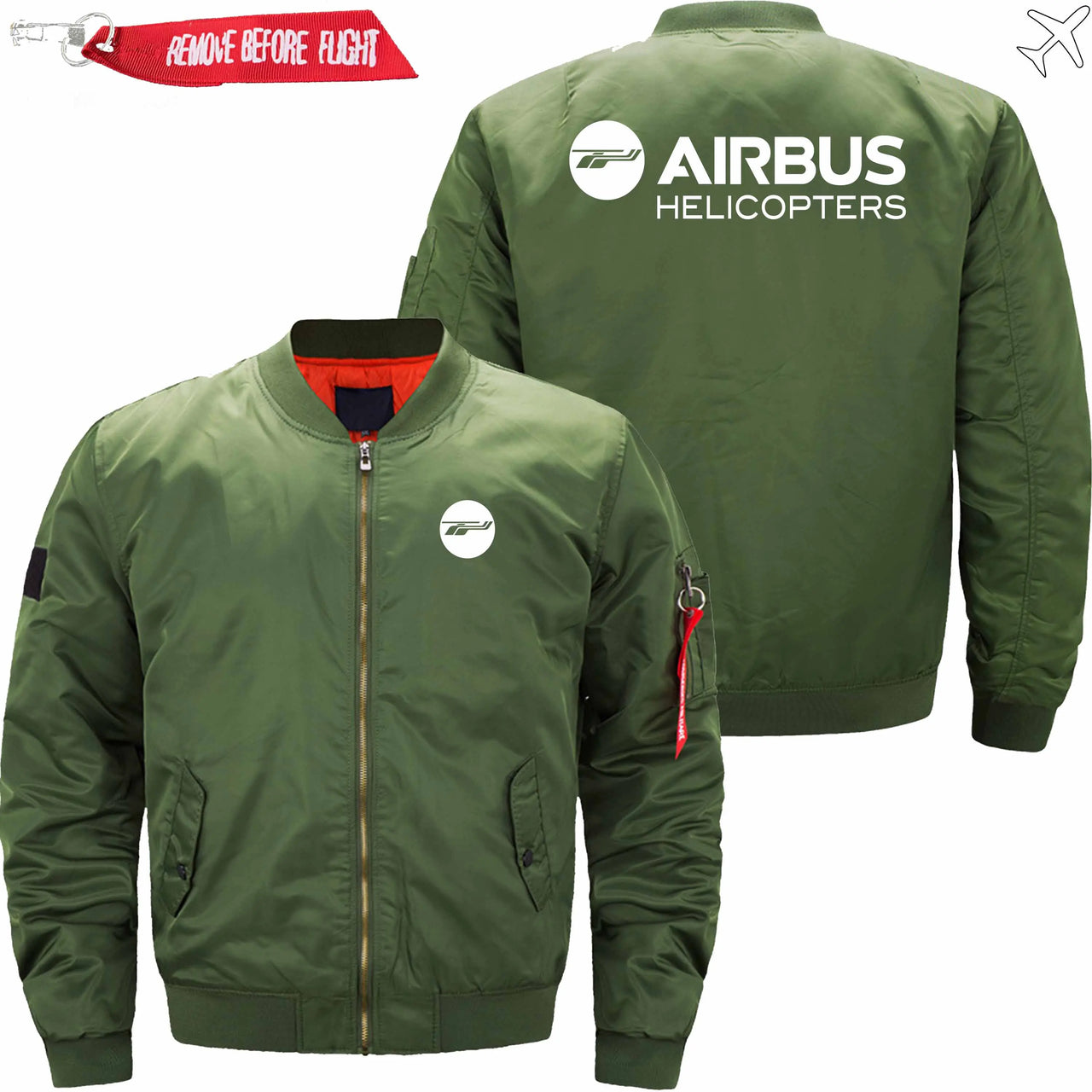 AIRBUS  HELICOPTER  LOGO Ma-1 Bomber Jacket Flight Jacket Aviator Jacket THE AV8R