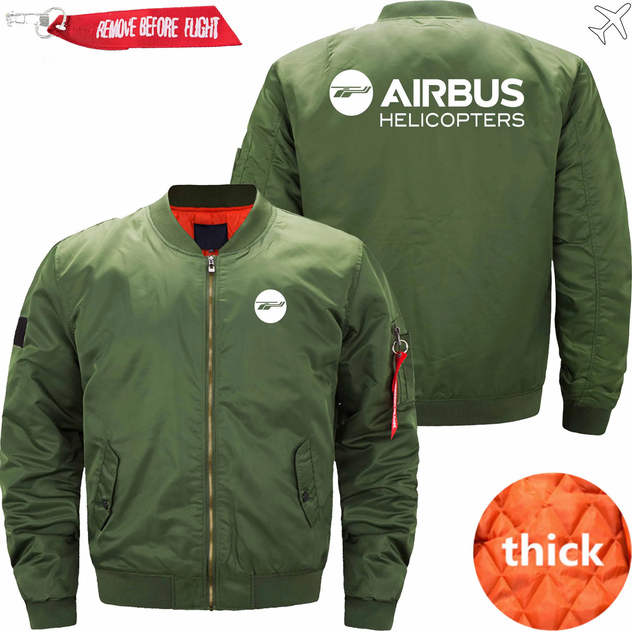 AIRBUS  HELICOPTER  LOGO Ma-1 Bomber Jacket Flight Jacket Aviator Jacket THE AV8R