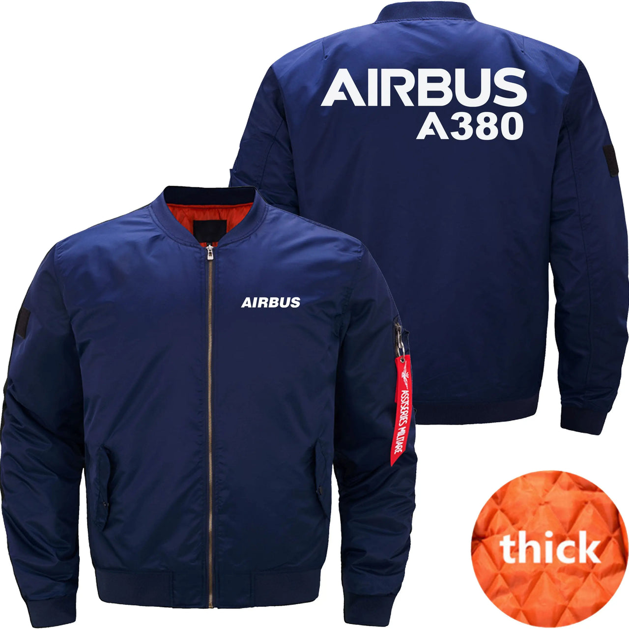 AIRBUS A380 DESIGNED Ma-1 Bomber Jacket Flight Jacket Aviator Jacket THE AV8R