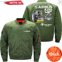 Thumbnail for AIRBUS A380 GP7000 Ma-1 Bomber Jacket Flight Jacket Aviator Jacket THE AV8R