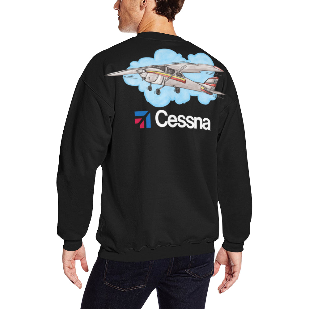 CESSNA Men's Oversized Fleece Crew Sweatshirt e-joyer