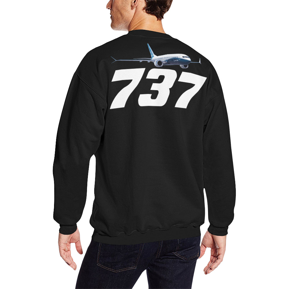 BOEING 737 Men's Oversized Fleece Crew Sweatshirt e-joyer