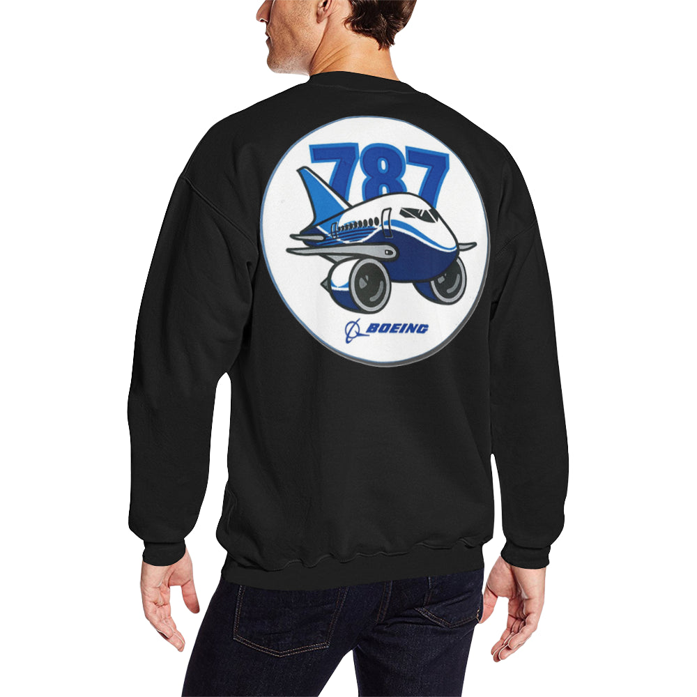 BOEING 787 Men's Oversized Fleece Crew Sweatshirt e-joyer