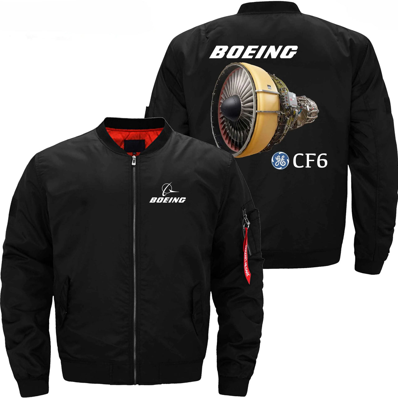 BOEING GE's CF6 Aircraft Engine Ma-1 Bomber Jacket Flight Jacket Aviator Jacket THE AV8R