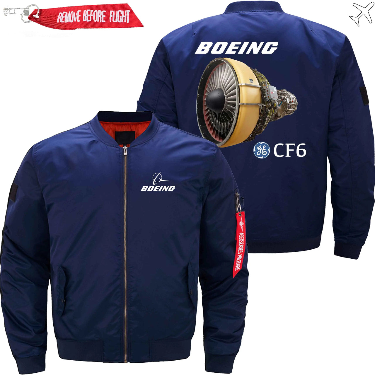 BOEING GE's CF6 Aircraft Engine Ma-1 Bomber Jacket Flight Jacket Aviator Jacket THE AV8R