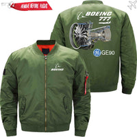 Thumbnail for Boeing 777 GE90 Ma-1 Bomber Jacket Flight Jacket Aviator Jacket THE AV8R