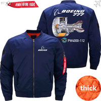 Thumbnail for Boeing 777 Pratt & Whitney PW4000-112 Ma-1 Bomber Jacket Flight Jacket Aviator Jacket THE AV8R