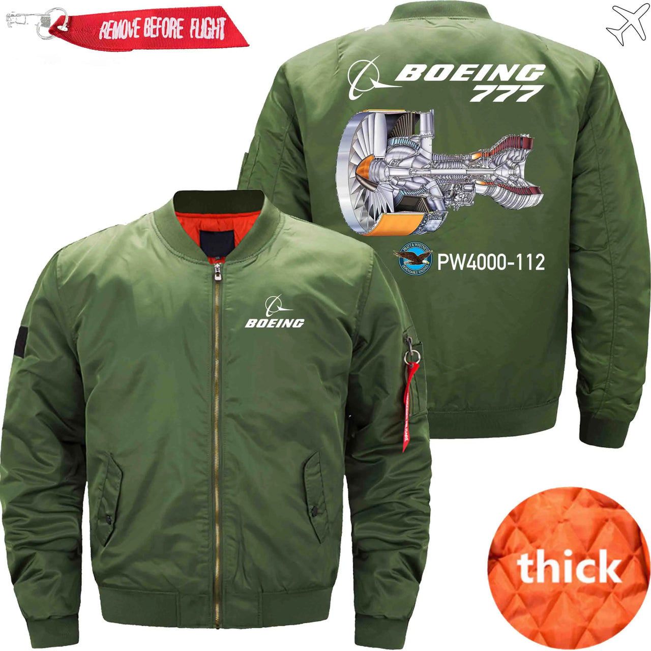 Boeing 777 Pratt & Whitney PW4000-112 Ma-1 Bomber Jacket Flight Jacket Aviator Jacket THE AV8R