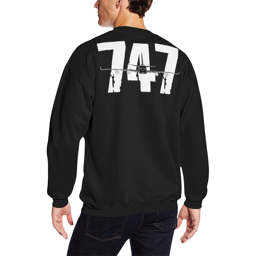 BOEING 747 Men's Oversized Fleece Crew Sweatshirt e-joyer