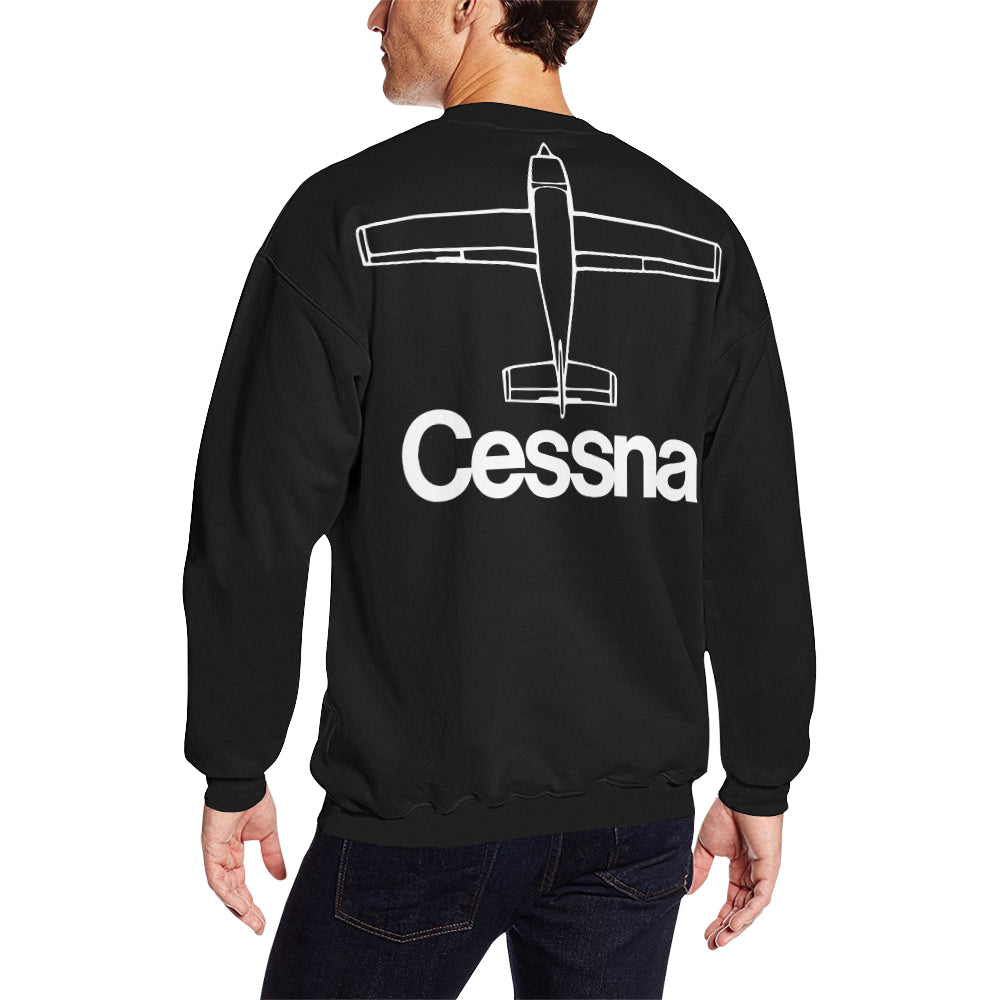 CESSNA Men's Oversized Fleece Crew Sweatshirt e-joyer