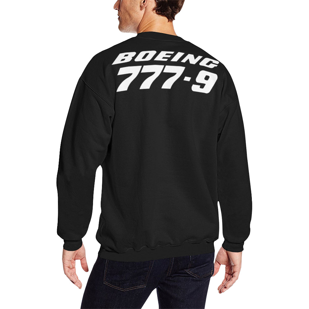 BOEING 777-9 Men's Oversized Fleece Crew Sweatshirt e-joyer