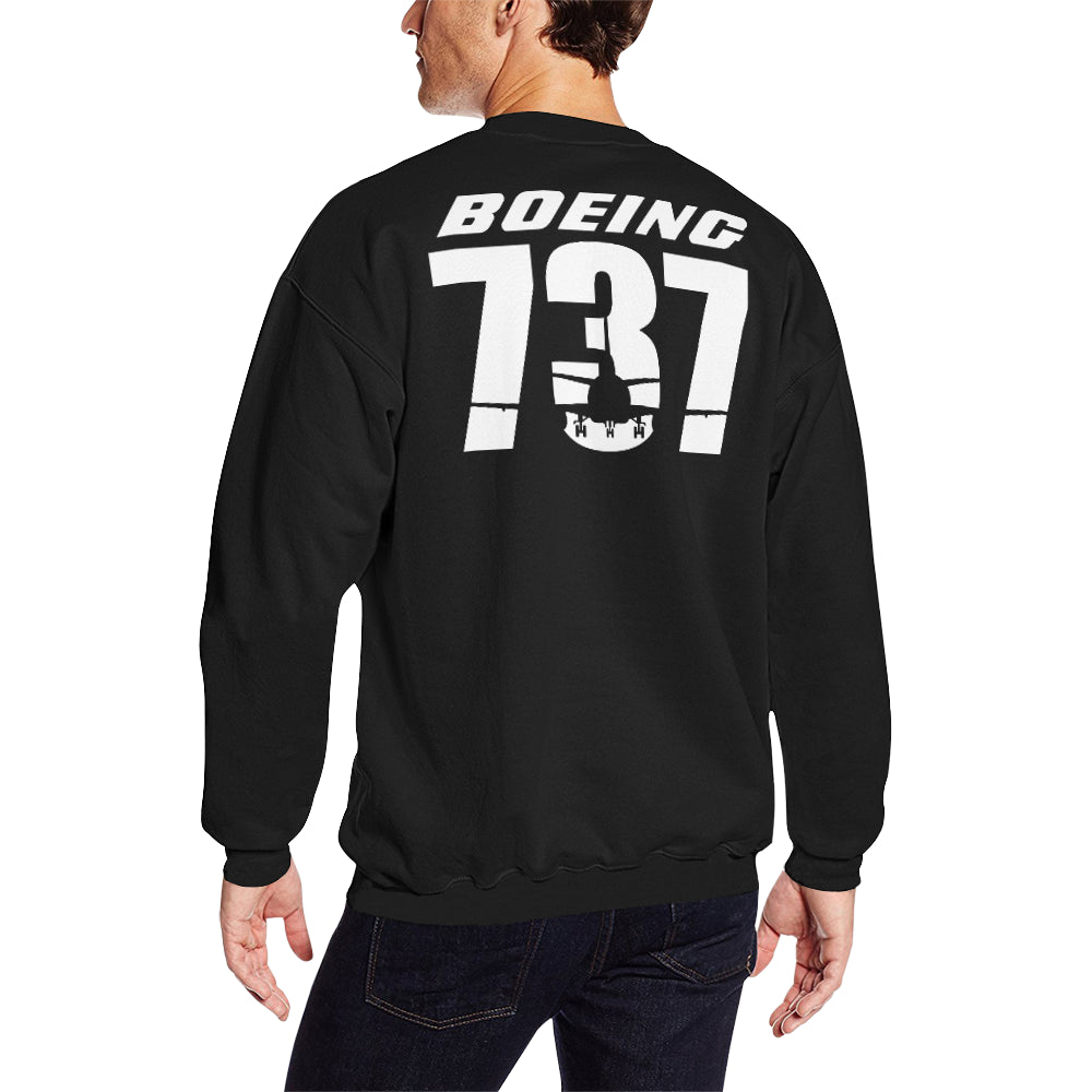 Boeing 737 Men's Oversized Fleece Crew Sweatshirt e-joyer