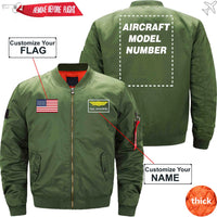 Thumbnail for CUSTOM FLAG & NAME WITH AIRCRAFT MODEL NUMBER - JACKET THE AV8R