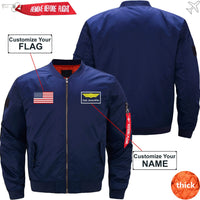 Thumbnail for CUSTOM FLAG & NAME WITH BADGE 2 DESIGNED PILOT  S - JACKET THE AV8R