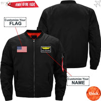 Thumbnail for CUSTOM FLAG & NAME WITH BADGE 2 DESIGNED PILOT  S - JACKET THE AV8R