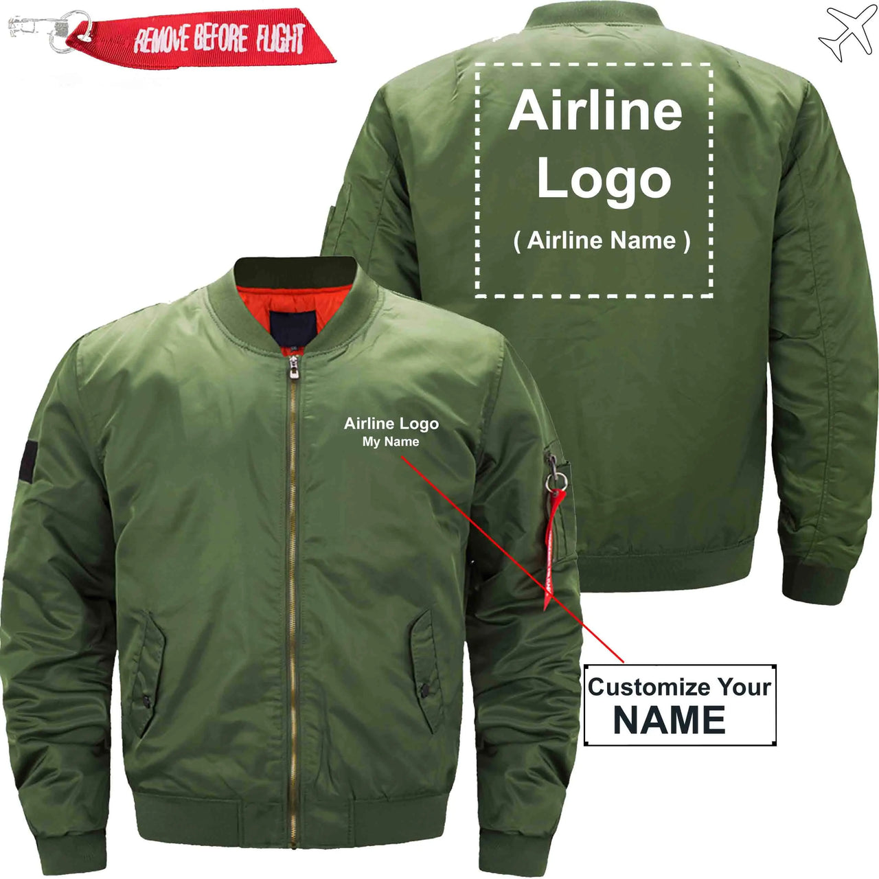 CUSTOM NAME & AIRLINE LOGO - JACKET THE AV8R