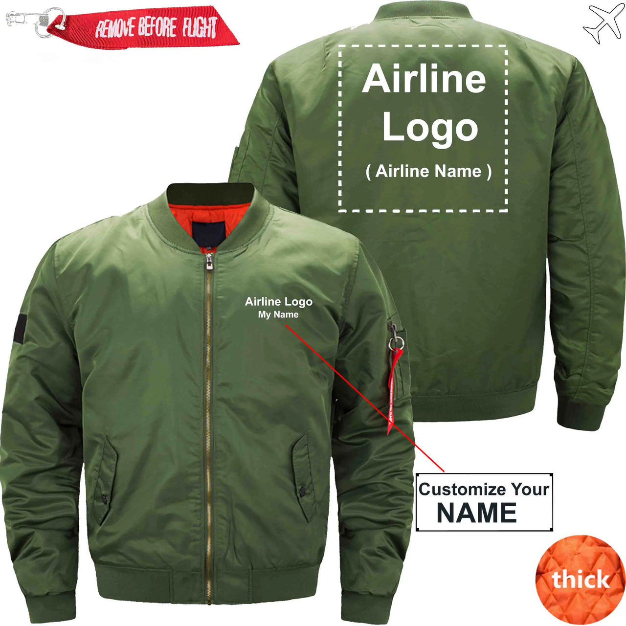 CUSTOM NAME & AIRLINE LOGO - JACKET THE AV8R