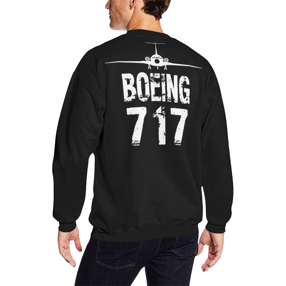 BOEING 717 Men's Oversized Fleece Crew Sweatshirt e-joyer