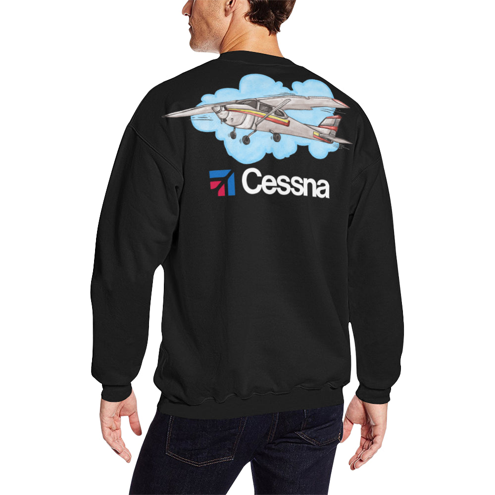 CESSNA Men's Oversized Fleece Crew Sweatshirt e-joyer