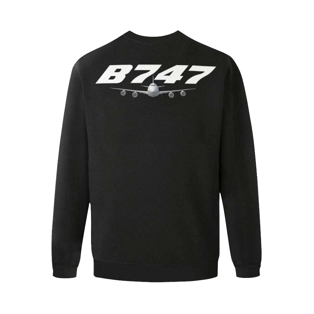 BOEING 747 Men's Oversized Fleece Crew Sweatshirt e-joyer