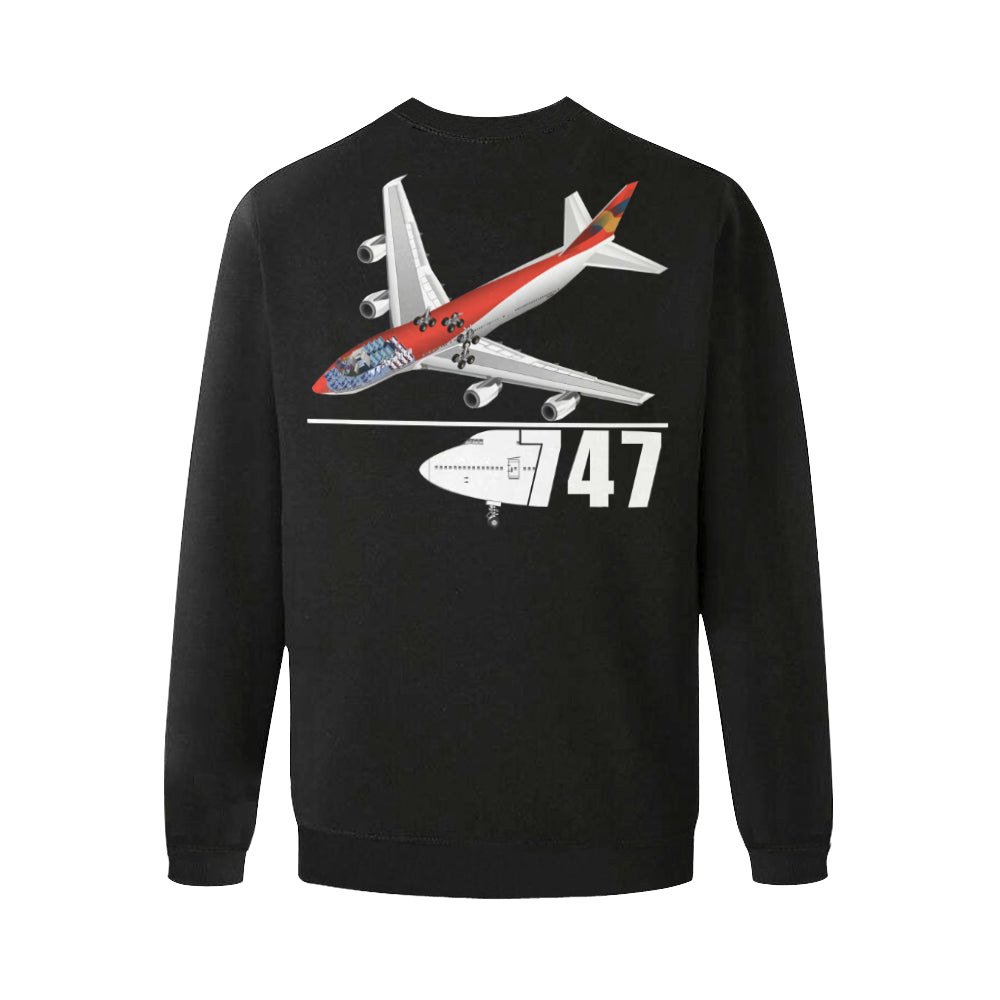 BOEING 747 Men's Oversized Fleece Crew Sweatshirt e-joyer