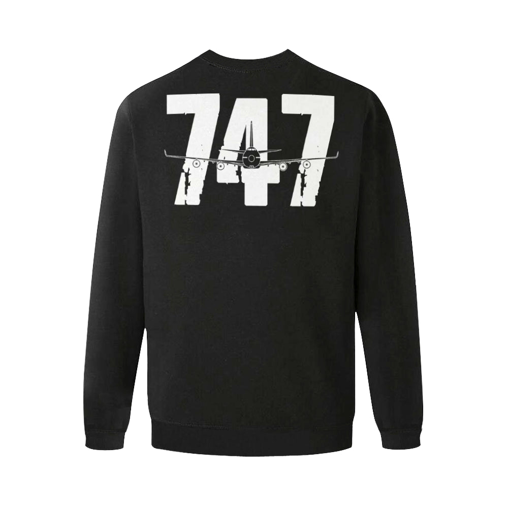 BOEING 747 Men's Oversized Fleece Crew Sweatshirt e-joyer