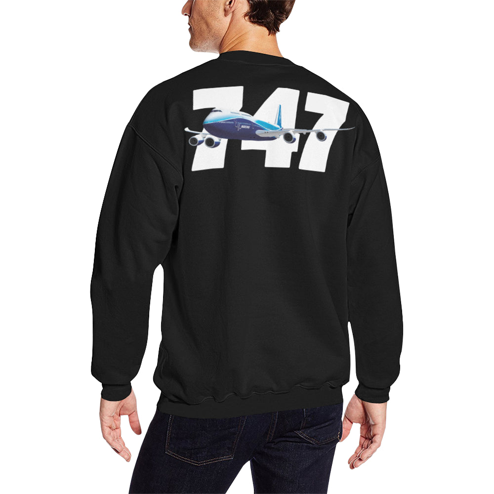 BOEING 747 Men's Oversized Fleece Crew Sweatshirt e-joyer