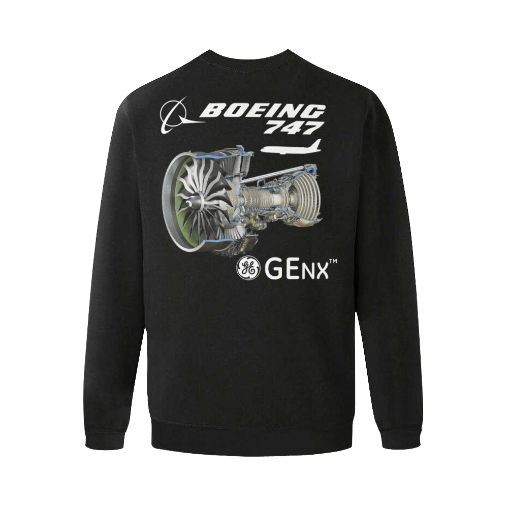 BOEING 747 Men's Oversized Fleece Crew Sweatshirt e-joyer