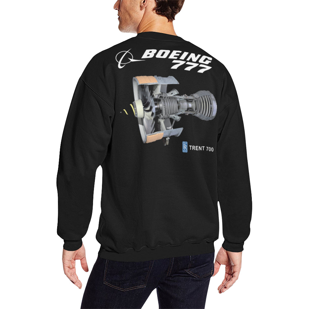 BOEING 777 Men's Oversized Fleece Crew Sweatshirt e-joyer