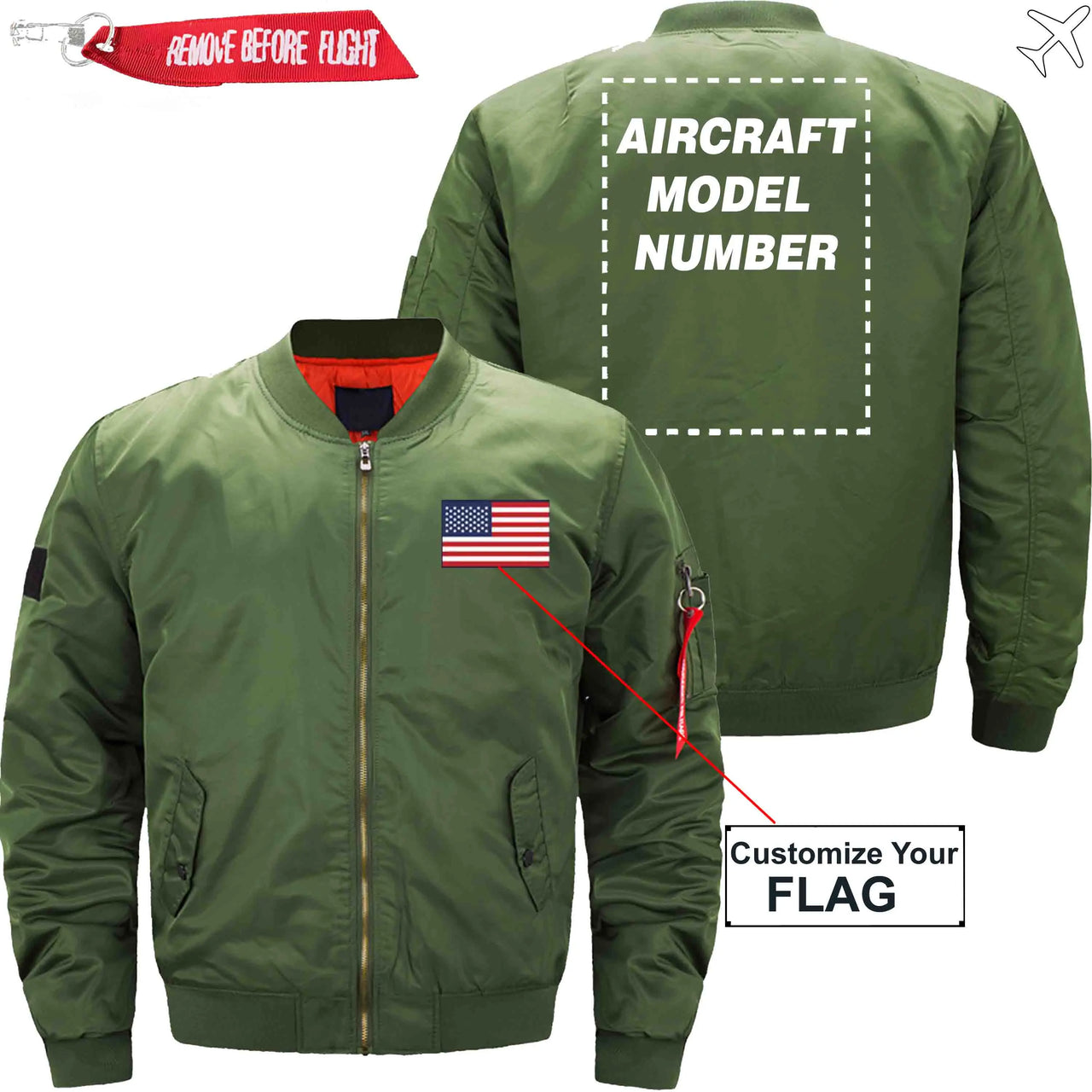 FLAG WITH AIRCRAFT MODEL NUMBER - JACKET THE AV8R