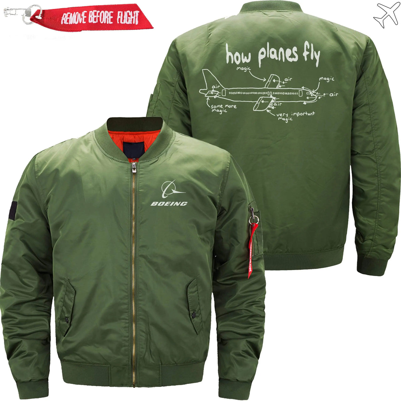 HOW PLANES FLY Ma-1 Bomber Jacket Flight Jacket Aviator Jacket THE AV8R