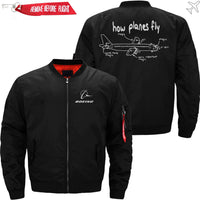 Thumbnail for HOW PLANES FLY Ma-1 Bomber Jacket Flight Jacket Aviator Jacket THE AV8R