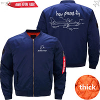 Thumbnail for HOW PLANES FLY Ma-1 Bomber Jacket Flight Jacket Aviator Jacket THE AV8R